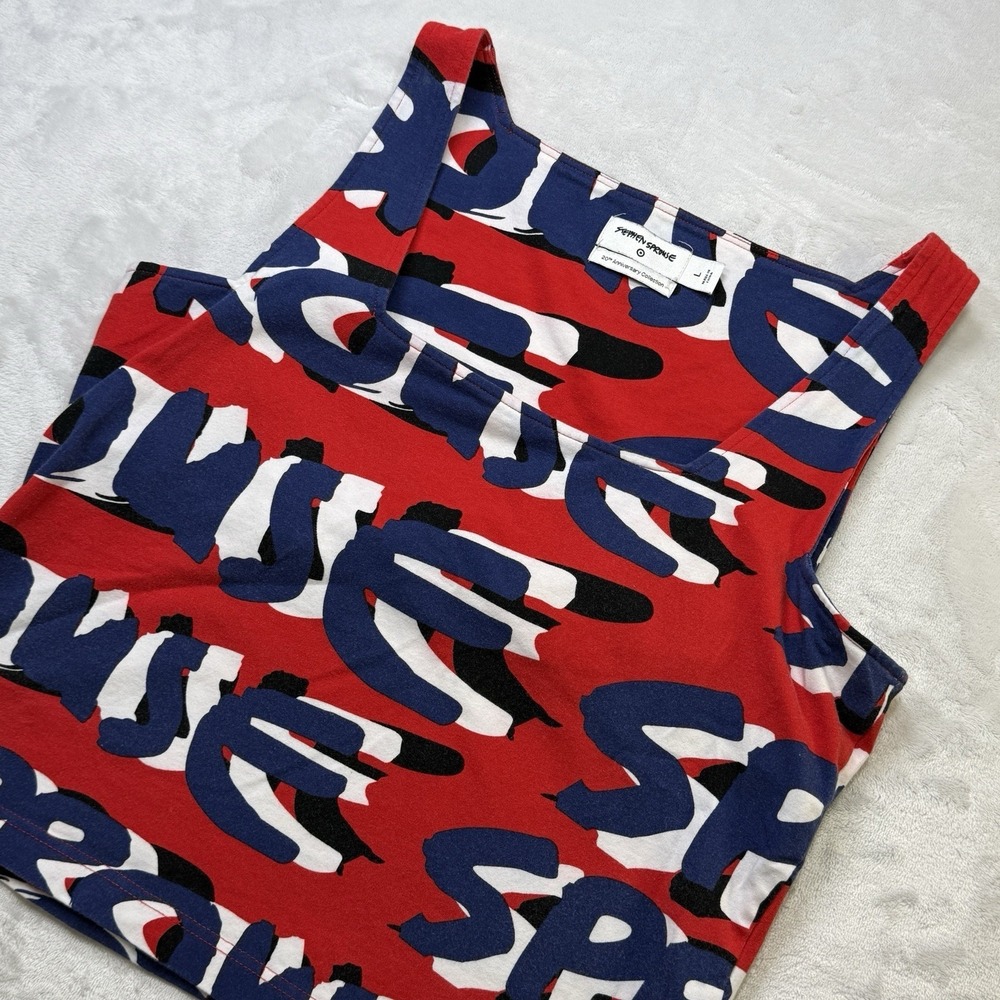Stephen Sprouse Graphic Tank Size Small Red Blue Y2K
